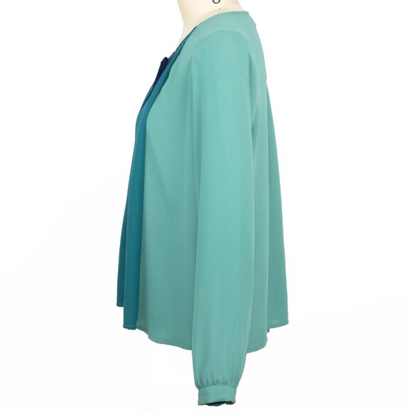 Love 21 Colorblock Ombre Blouse Teal & Blue  – Size Small - Picture 3 of 10